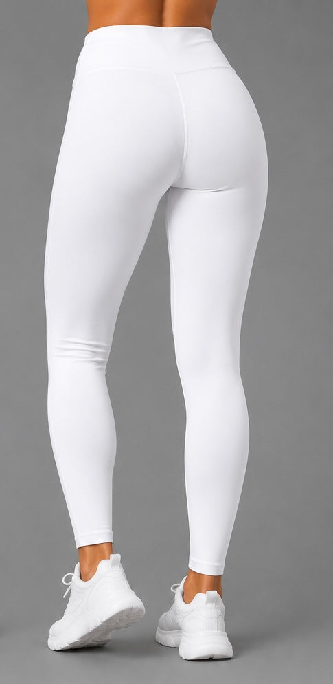 Legginsy damskie VYRON z wysokim stanem – Białe | Premium Comfort