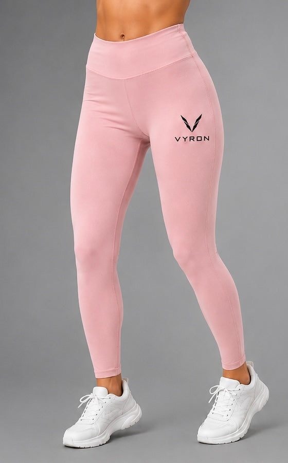 Legginsy damskie VYRON z wysokim stanem – Różowe | Premium Comfort